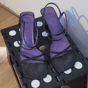 Bandolino 90's Square Toe Strappy Black Sandal